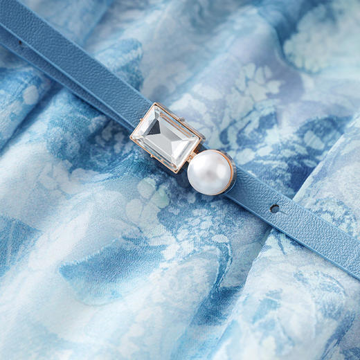 「高货wl」全新升级【铂金会员358/天猫479/差价121】(03351)洛诗琳法式晕染烧花连衣裙2025夏季简约优雅印花长裙女 商品图3