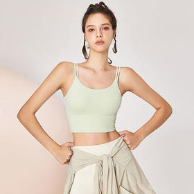 跃牌【轻匀系列】NS新款吊带背心双肩带美背瑜伽文胸全固定杯一体式运动内衣女WX1491