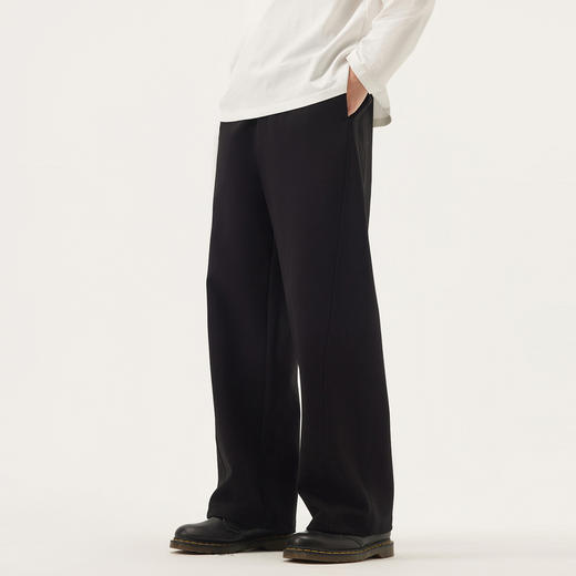 gxg.jeans男装 黑色铆钉装饰潮流基础休闲直筒长裤男 25秋季 商品图3