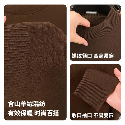 【含山羊绒】圣得西男士保暖锁温半高领针织衫2025秋季新款百搭毛衣 商品图4