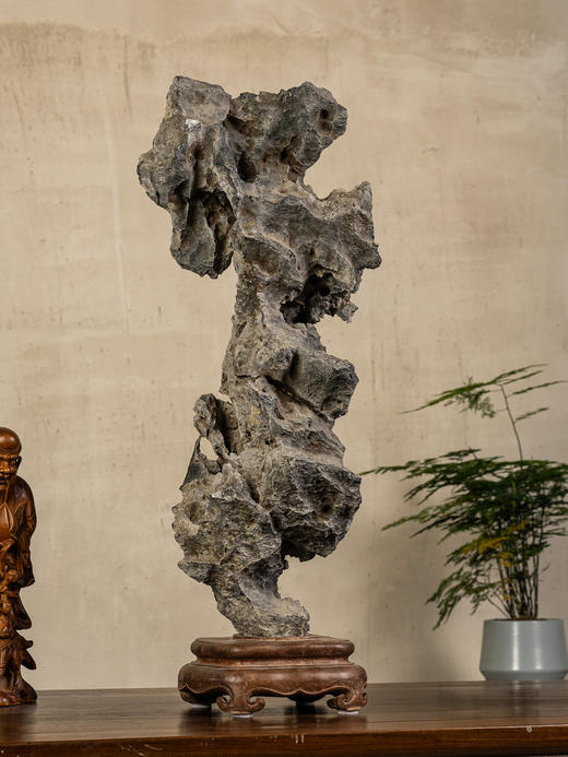 清	灵璧石文房赏石（红木座） 商品图1