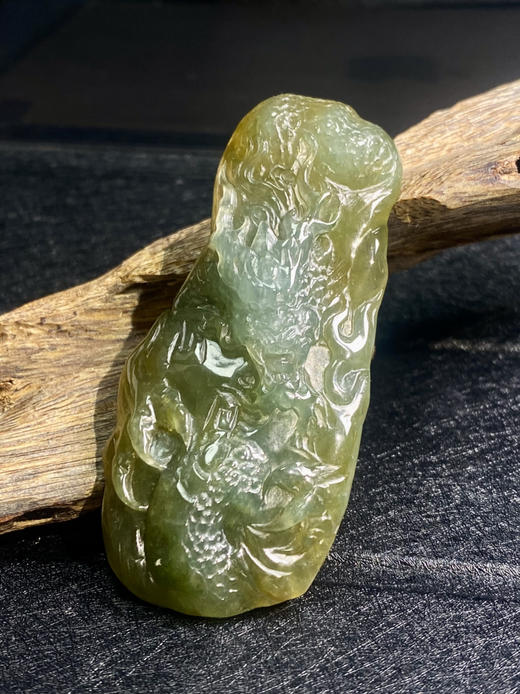 【FC0023】翡翠冰种黄翡龙挂件 冰润细腻 雕工精美 霸气十足 商品图1