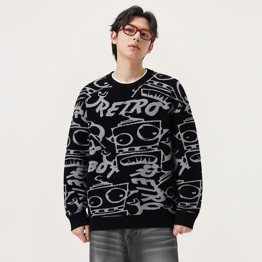 gxg.jeans男装 多色趣味图案宽松休闲毛衣男圆领线衫 25秋冬热卖 商品图1