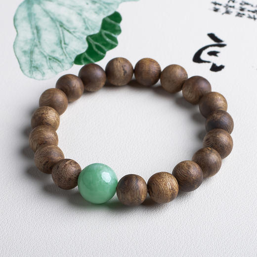 xy0480沉香+翡翠10mm大手串 商品图3