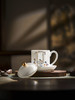 富玉 景德镇玲珑陶瓷茶杯吉祥双白大容量水杯 带盖茶杯办公杯 商品缩略图2