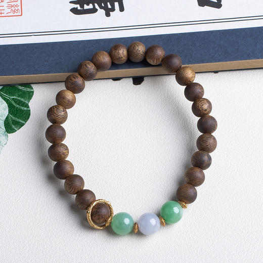 xy0476沉香+翡翠转运手串 商品图4