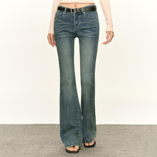 Ariseism 美式复古设计感牛仔裤女秋季新款修身长裤子 商品图2