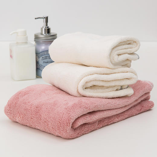 巴乔系列毛巾 面巾/小浴巾/窄版浴巾/浴裙/方巾/沐浴发带 粉色/浅灰色 商品图0