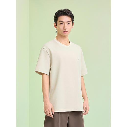 GXG男装 圆领T恤简约设计上衣双色短袖针织 2025夏季新品 商品图2