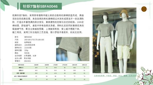 素道有机彩棉100%棉灰色T恤 情侣同款半袖针织T恤衫 纯色薄款短袖 商品图5