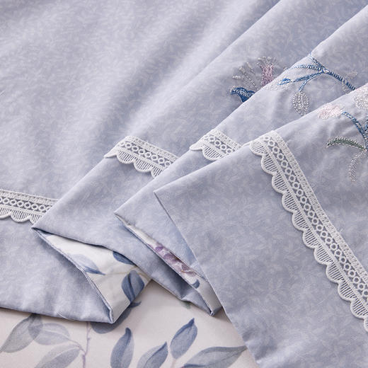 多喜爱 全棉斜纹四件套 花枝嫚嫚 【芬纳诺抗菌】【精致刺绣】【精致花边】【精美礼盒】耐洗耐用 不易起球 商品图5