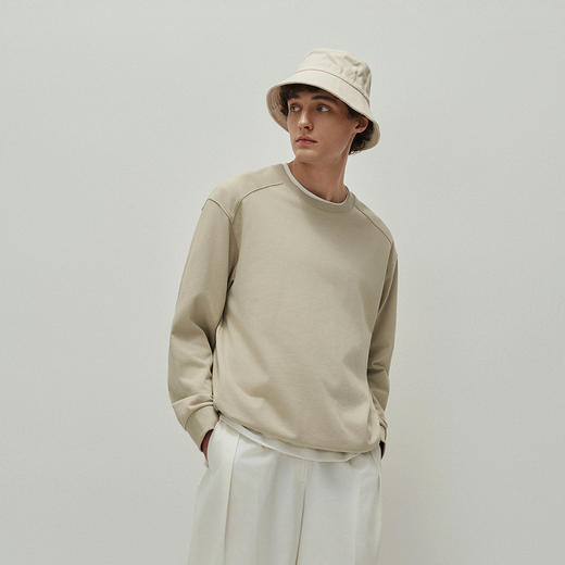 [商场同款]森马卫衣男纯色基础百搭圆领上衣2025新款秋装休闲通勤 商品图2