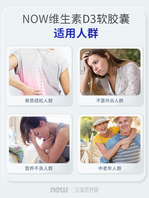 NOW维生素D3软胶囊2000IU 120粒 商品图2