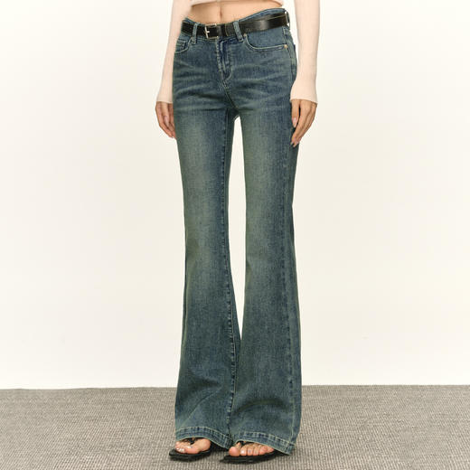 Ariseism 美式复古设计感牛仔裤女秋季新款修身长裤子 商品图1