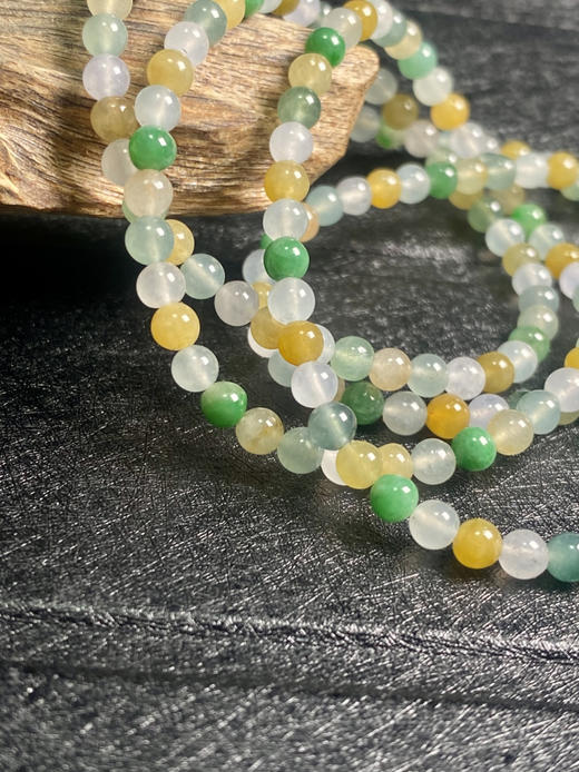 【FC0029】翡翠三彩小米珠项链  珠圆玉润 多色多彩  美观精致 商品图2