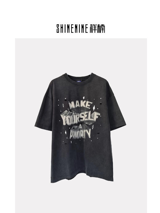 W420912061立体字母短袖T恤 商品图0