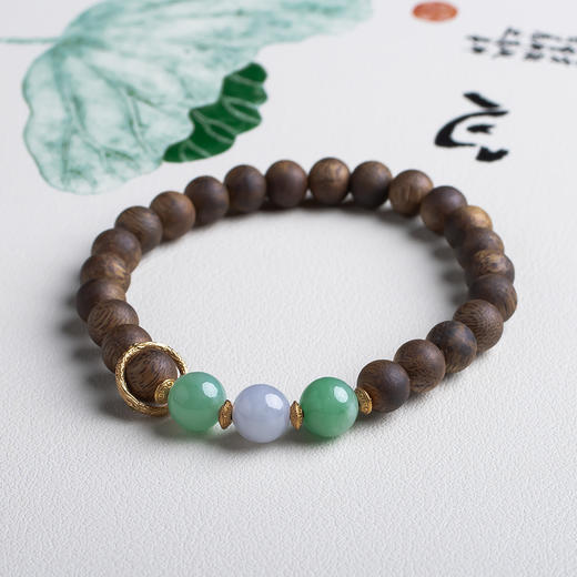 xy0476沉香+翡翠转运手串 商品图3