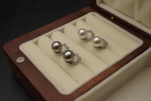 瞬间提升气质超美宋慧乔同款珍珠镶钻日月耳钉 商品图9