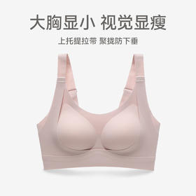 内衣女大胸托防下垂聚拢胸罩光面舒适无钢圈收副乳文胸  芬腾