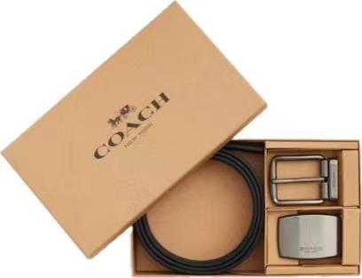 196395477005 COACH 礼盒装饰片和HARNESS针扣可裁剪双面腰带 商品图0