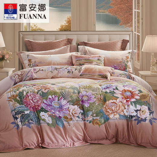 【6楼】富安娜独幅床单四件/大自然艺术家·晨曦初晓，牌牌价6980/7980，活动价3380/3680，加价499可换购价值4980/5980元的双宫茧桑蚕丝夏被1条（新品上市优惠购） 商品图6