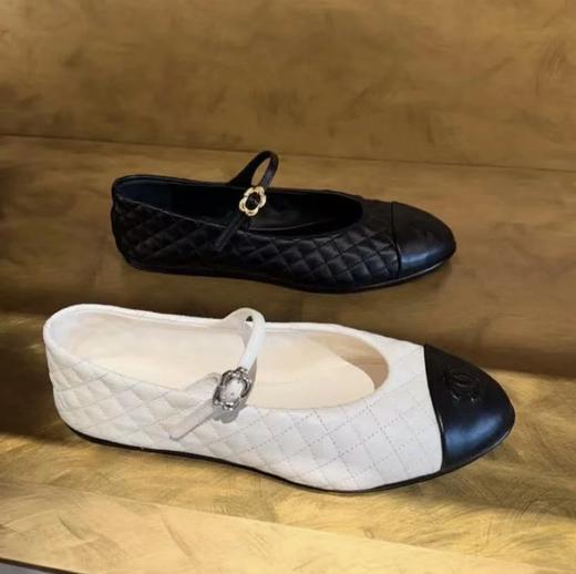 重磅推荐  25A菱格絎缝玛丽珍单鞋  羊皮浅口搭扣芭蕾舞鞋 商品图0