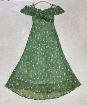 【门店同款】ENJOY夏季“悠然之境”清新绿花露肩裙 162897463