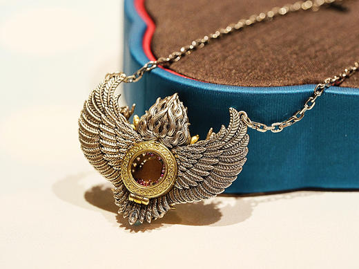 S925纯银镀金精工大鹏鸟吊坠大鹏金翅鸟随身复古做旧吊坠 商品图2