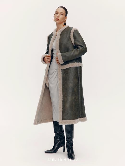 【爱丁堡绒诗】仿皮毛一体重工长款大衣外套 商品图3