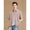 GXG男装 微皱肌理短袖衬衫贴袋刺绣衬衣通勤男上衣 2025夏季新品 商品缩略图2