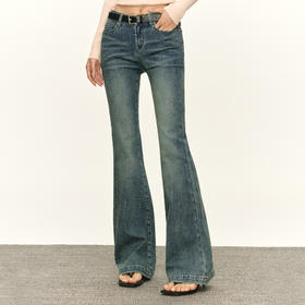 Ariseism 美式复古设计感牛仔裤女秋季新款修身长裤子