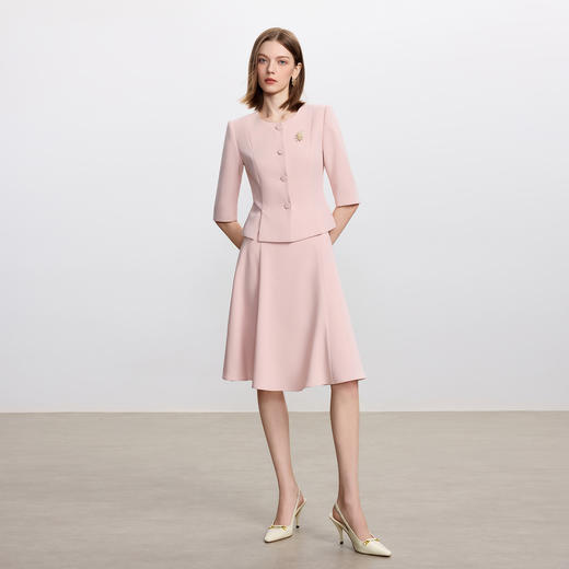 IWY/高级感醋酸西装两件套新款粉色职业装气质女神范伞裙套装CS2339 商品图2