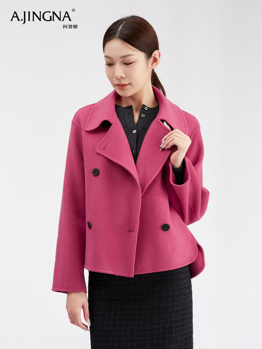 【商城同款】阿菁娜率性香风羊毛短款大衣F30D211039 商品图2