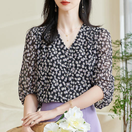 剩S/M/L/XL/XXL 优雅气质时尚套装高级感碎花包臀裙套装女1057 商品图4