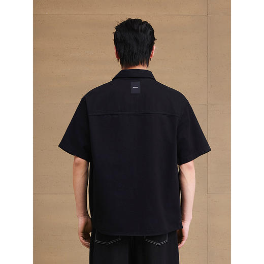 GXG男装 棉质水洗牛仔衬衫通勤男士短袖衬衣薄外套 2025夏季新品 商品图3