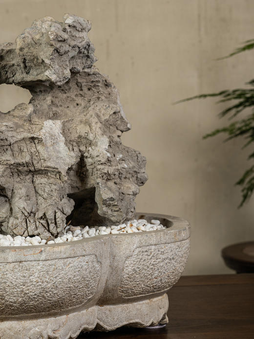 清	太湖石文房赏石（海棠形石盆） 商品图3