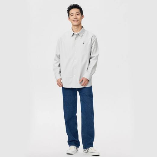 佐丹奴牛津纺衬衫男新款纯棉男士帅气通勤长袖袖衬衫01045083 商品图9