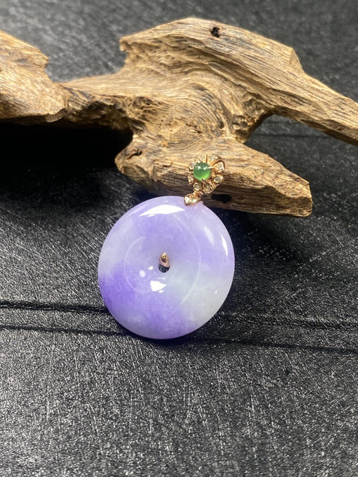 【FC0032】18K金镶嵌翡翠紫扣吊坠  紫气东来 圆满平安 商品图3