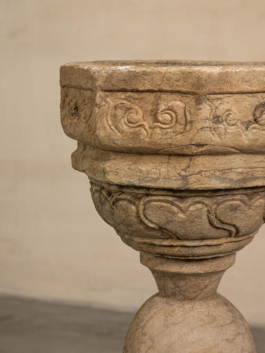 清	石雕云纹莲台花几 商品图3