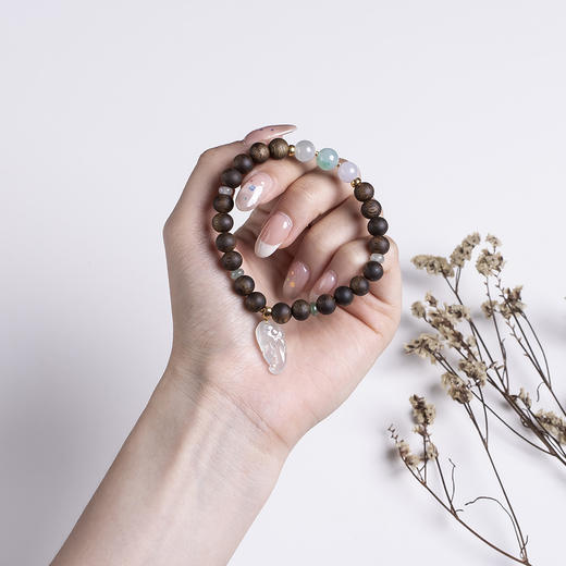 xy0477沉香+翡翠蟹钳手串 商品图8