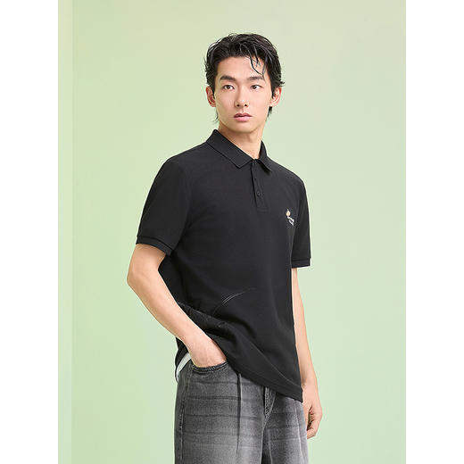 【凉感】GXG男装 新中式兰花绣花polo衫男士翻领短袖T恤 25夏新品 商品图2