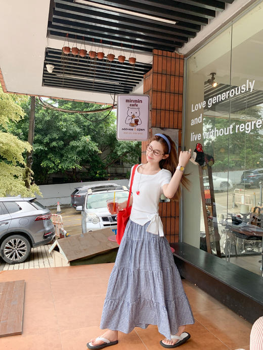 <曾小咸推荐>2色不规则下摆绑带短袖T 日常89.99/件 立减50 秒杀39.99/件！！ 商品图10