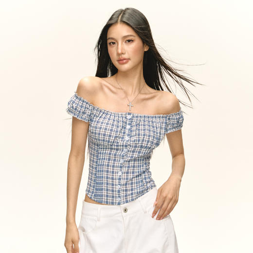 Ariseism 美式复古设计感短袖t恤女夏季新款辣妹修身上衣 商品图2