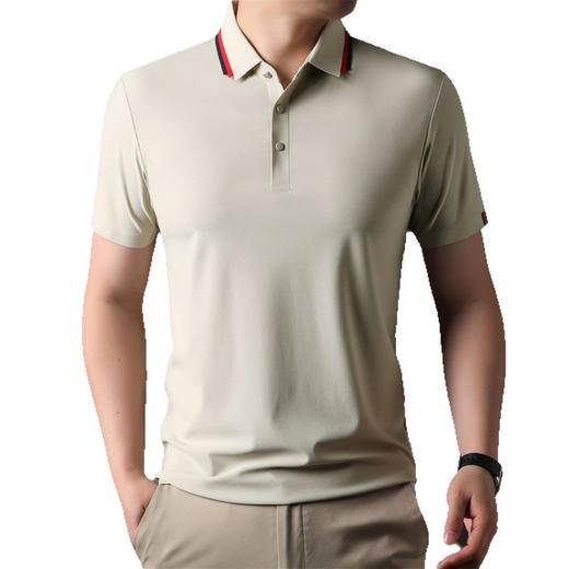 男士翻领条纹polo衫短袖冰丝速干上衣男夏季通勤商务休闲薄款半袖    MD-MD2506* 商品图4