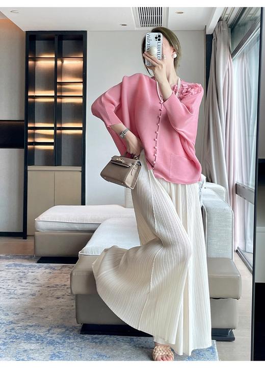 褶皱阔腿裙裤垂感显瘦夏季薄款九分喇叭裤 商品图12