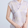「自」全新升级【铂金会员293/天猫389/差价96】(03959)洛诗琳新中式国风提花衬衫2025夏季斜襟气质收腰短袖上衣 商品缩略图1