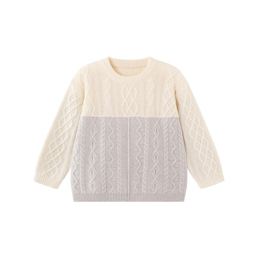 【高定系列】英氏童装针织衫秋冬长袖保暖羊绒衫男童女童撞色毛衣 商品图4