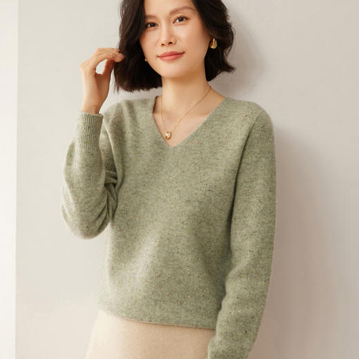 Avann阿曼衣点子纱V领羊毛衫ZM089 商品图0