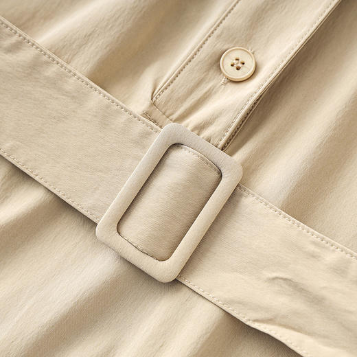 「高货wl」全新升级【铂金会员358/天猫479/差价121】(00222)洛诗琳通勤复古工装连衣裙2025夏季高腰显瘦短袖衬衫裙 商品图3