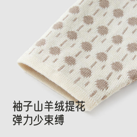 【高定系列】英氏婴儿衣服秋冬季针织提花羽绒连体衣羊绒羽绒服超韧绒 商品图3